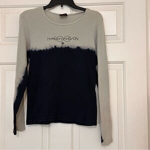 Harley-Davidson Women's Navy Blue Gray Long Sleeve Top T-Shirt Y2K Vintage XL